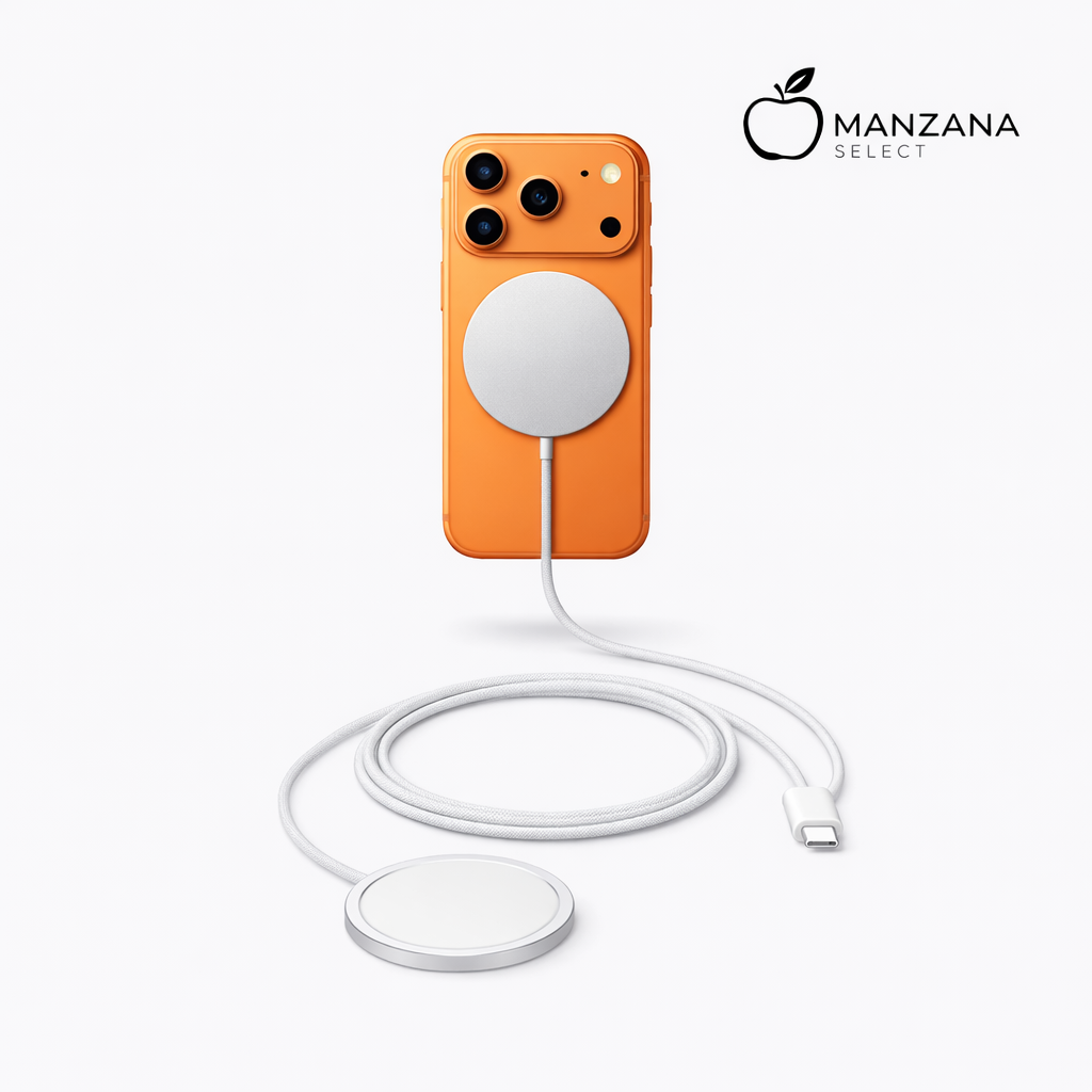 Cargador MagSafe, 2 metros, Compatibilidad Qi, Para todos los iPhone 12, 13, 14, 15, 16, 17 y Air, Blanco