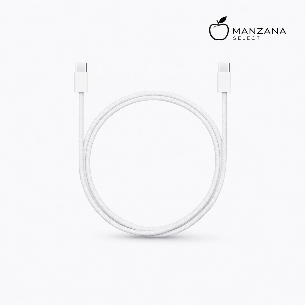 Cable de USB-C DE 60W, iPhone, iPad, Mac, AirPods, 1 metros, Blanco